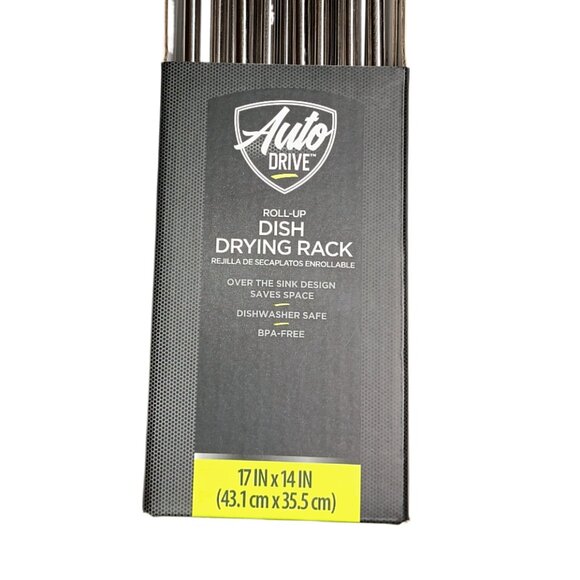 Auto Drive Roll-Up Dish Dry Rack Black 17” Camper Van RV Travel Kitchen Portable - Picture 6 of 6